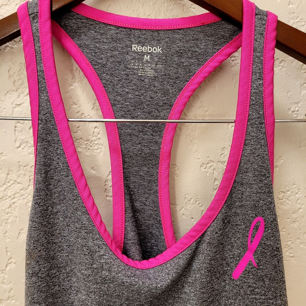 Pink & Gray Reebok PlayDry Workout Tank - Picture 4 of 6